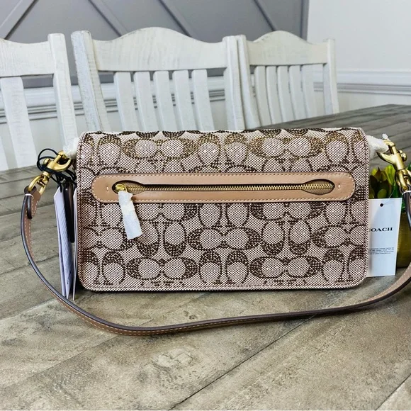 Coach Tabby 26 Medium Crystal Signature Jacquard Shoulder Bag Crossbody - Picture 11 of 16